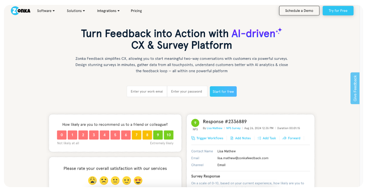 Zonka website feedback widget for customer satisfaction surveys and NPS metrics